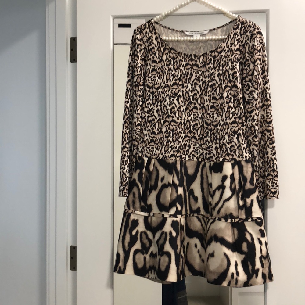 Diane Von Furstenberg leopard print dress DVF sz 4